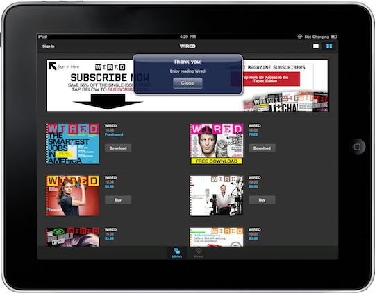 Wired iPad Subscriptions Thank You 