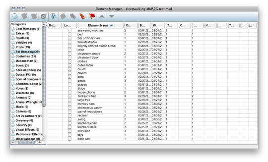 MMS Java table