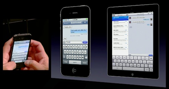 iMessage on screen demo