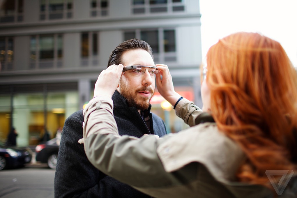 The Verge's Joshua Topolsky with Google Glass