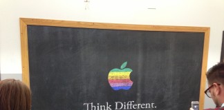 Teacher Perfectly Recreates Apple Ad On Chalkboard