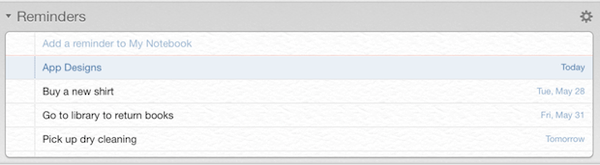 Evernote Reminders List