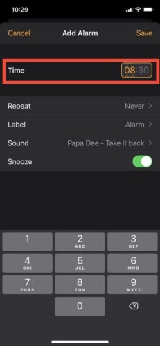 Add a new alarm