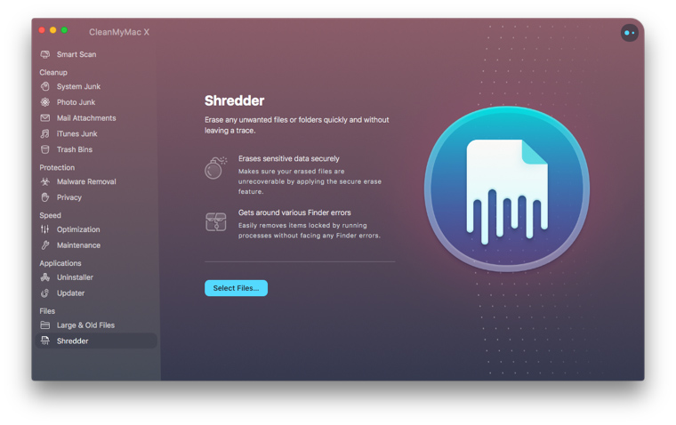 CleanMyMac X File Shredder