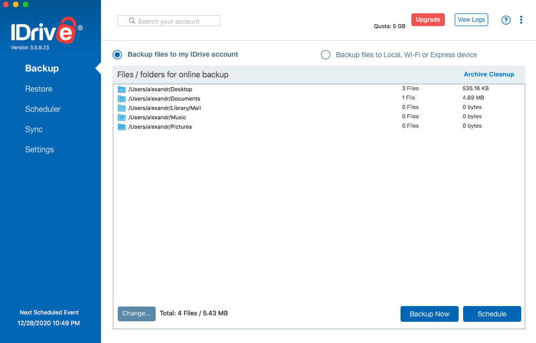 idrive backup sollution