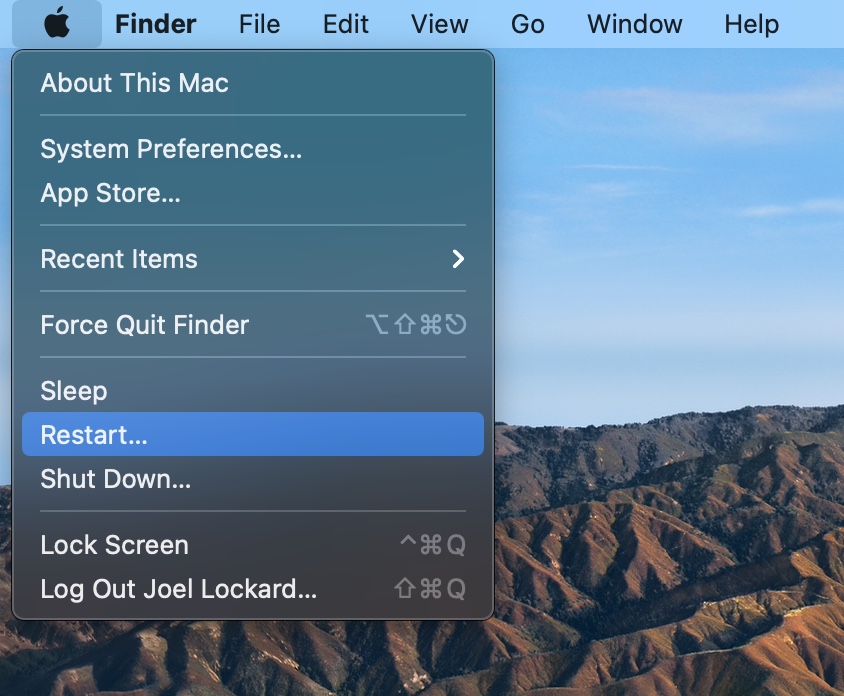 restarting your mac