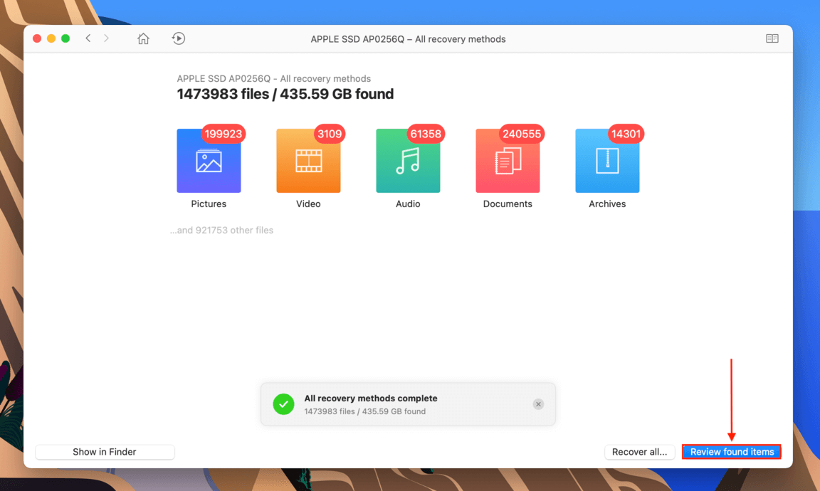 Disk Drill scanning screen