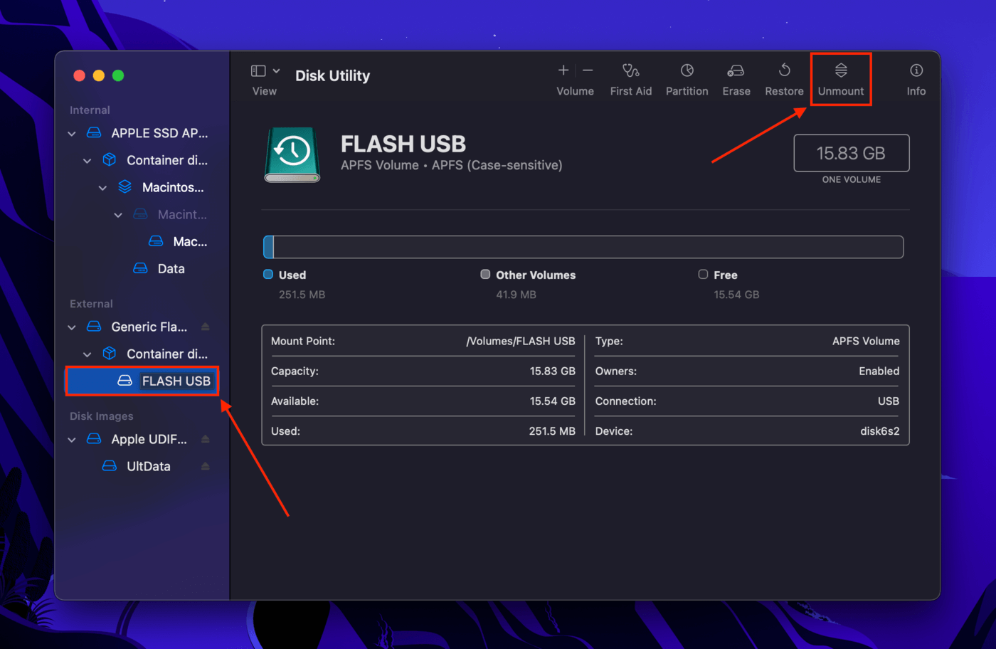 Disk Utility Mount button