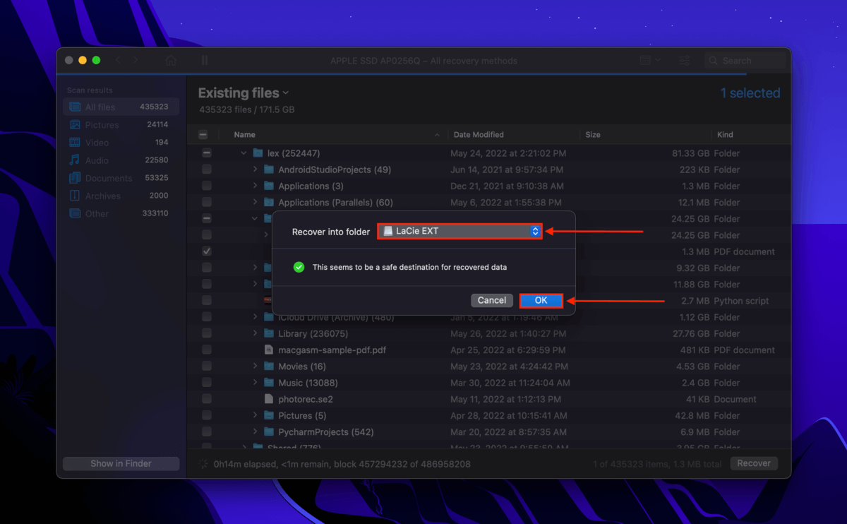 Disk Drill save file dialogue