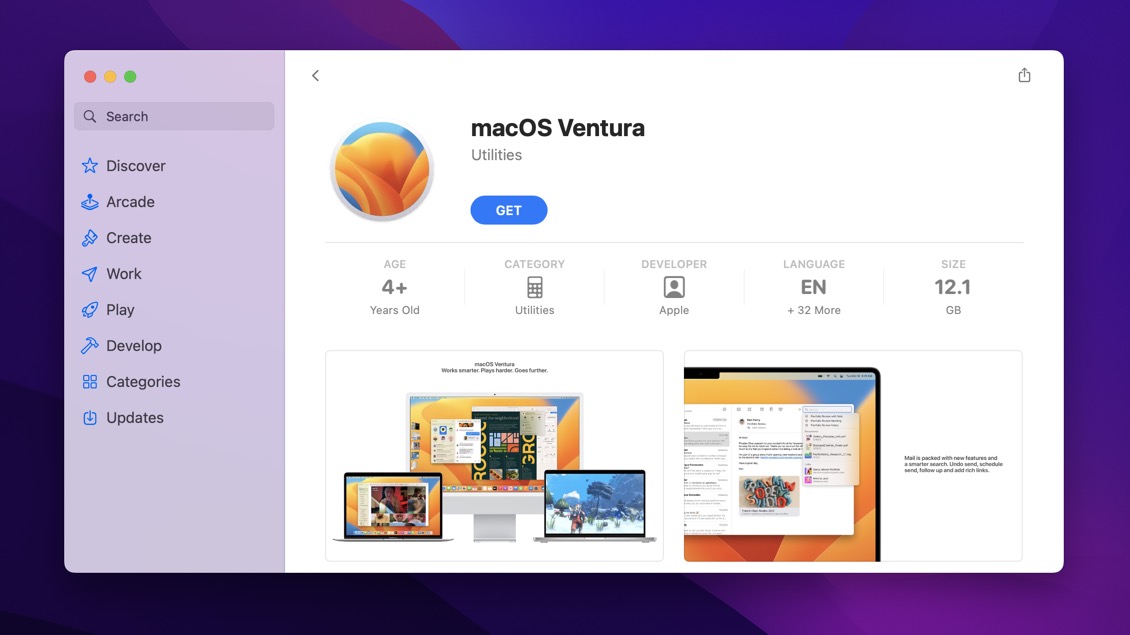 macos ventura app store