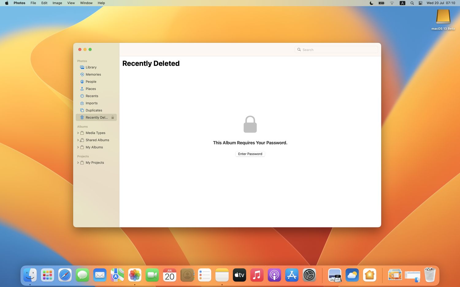 macos ventura recently deleted photos