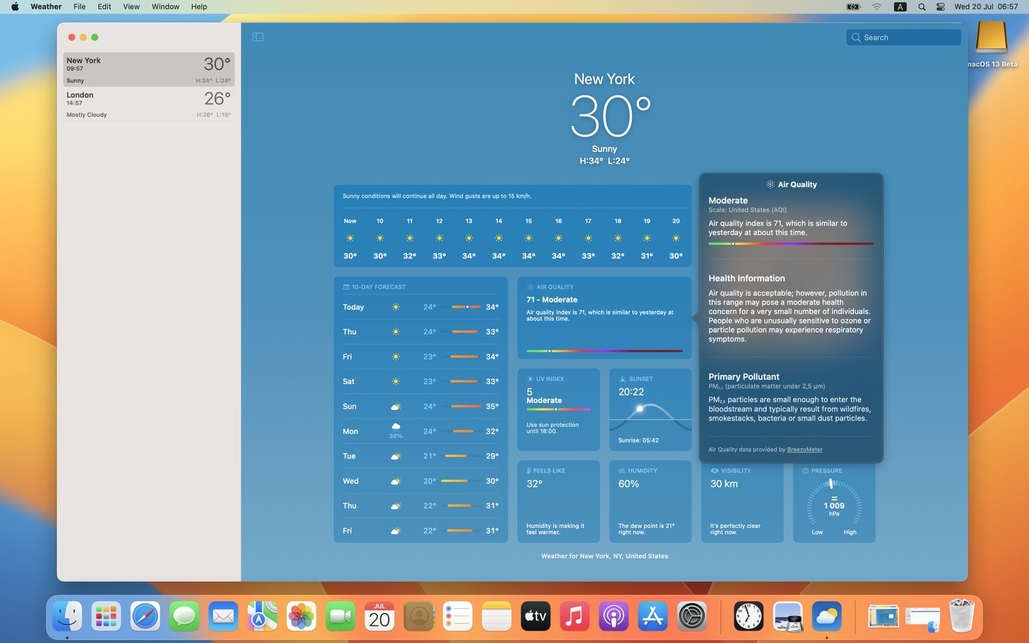 weather app macos ventura