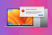 macos can't repair the disk