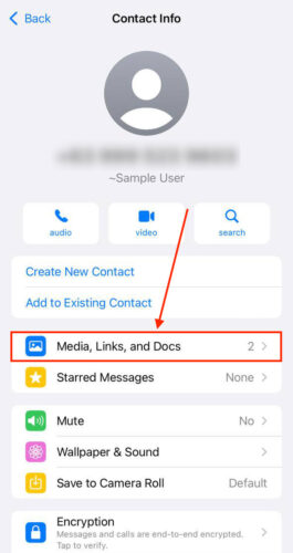 Media, Links, and Docs in Contact Menu