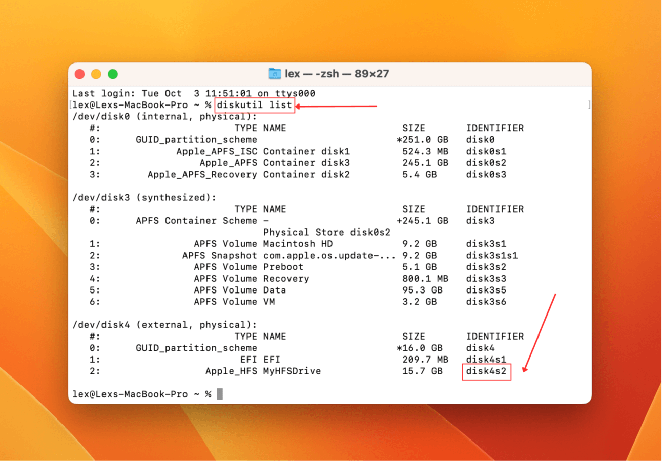 disk4s1 in Diskutil List