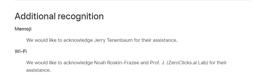 Apple publicly acknowledged and thanked Roskin-Frazee