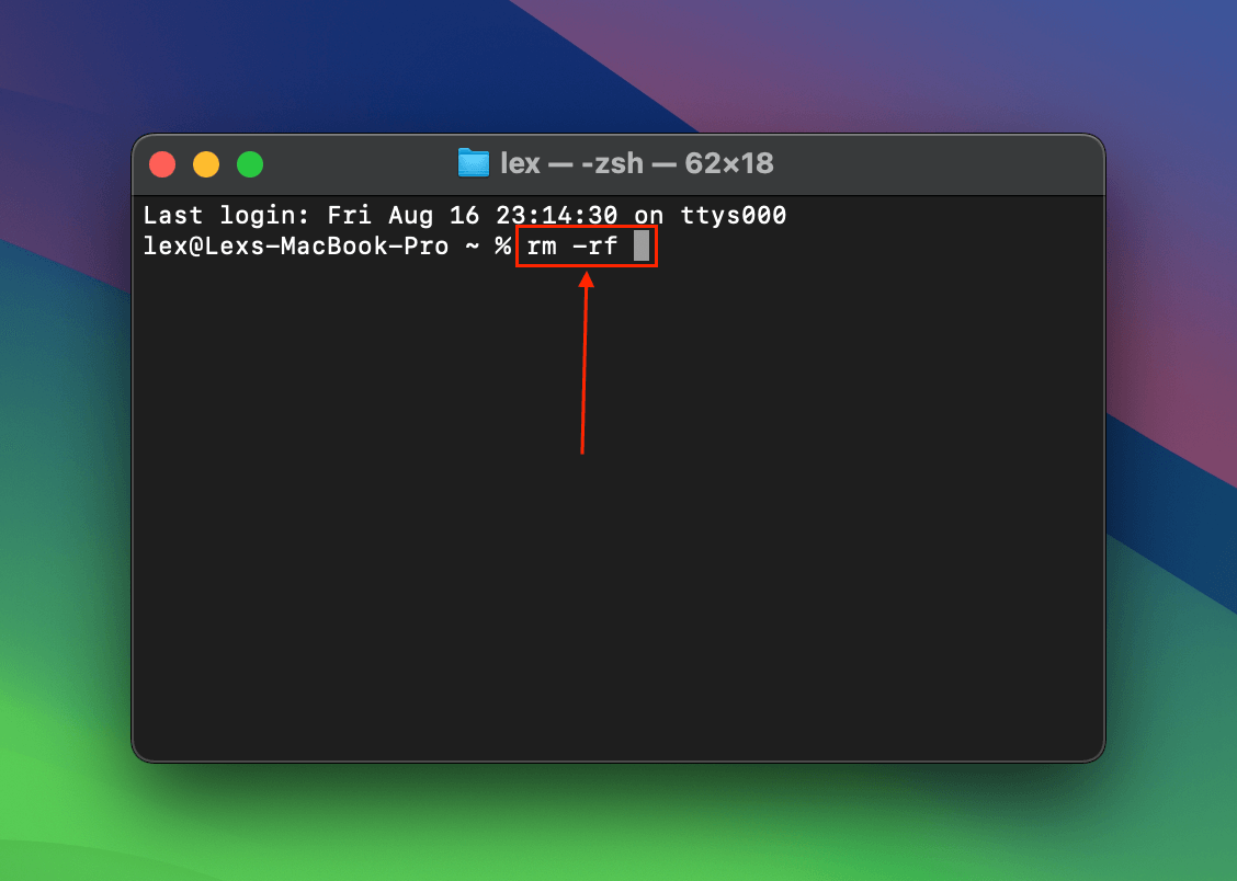 rm -rf command in Terminal