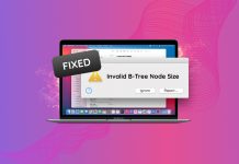 invalid b-tree node size mac