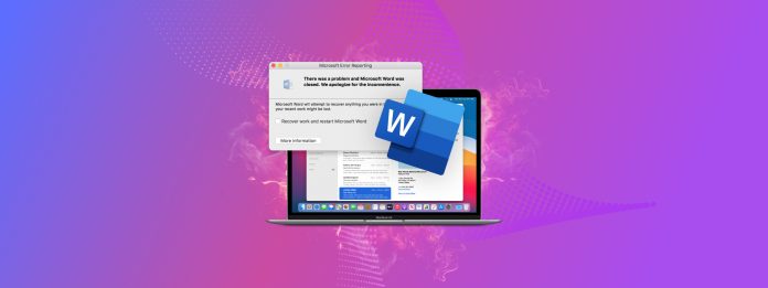 word keeps crashing on mac