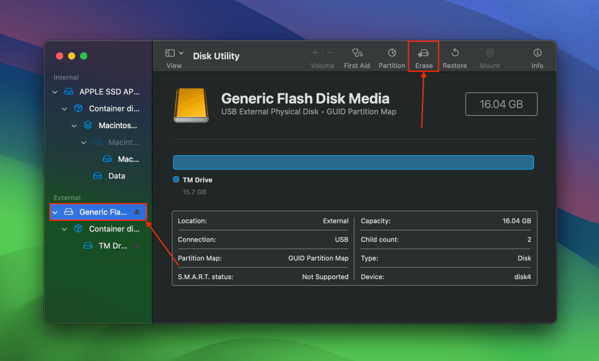 Disk Drill Erase tool on Time Machine drive