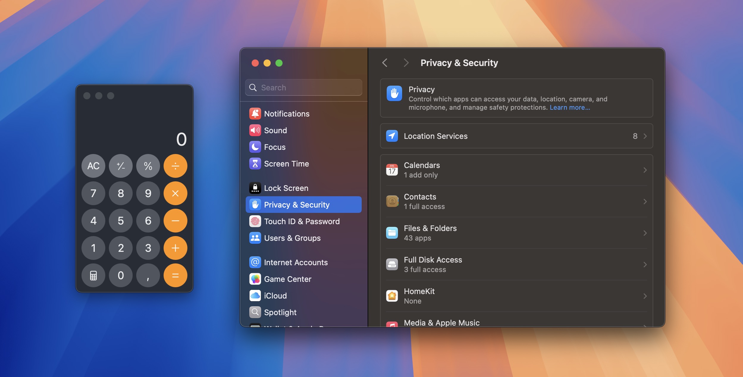 new calculator and privacy controls in macos 15