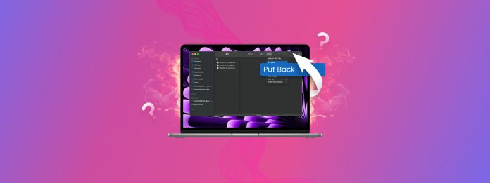 put back option missing mac