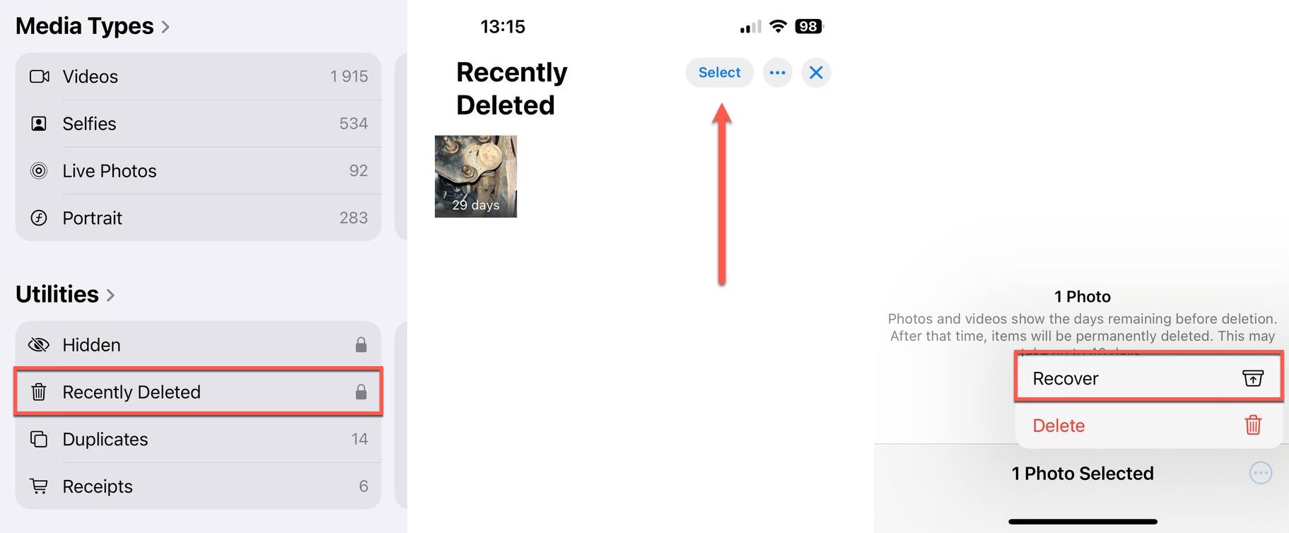 ios recently deleted photo recovery