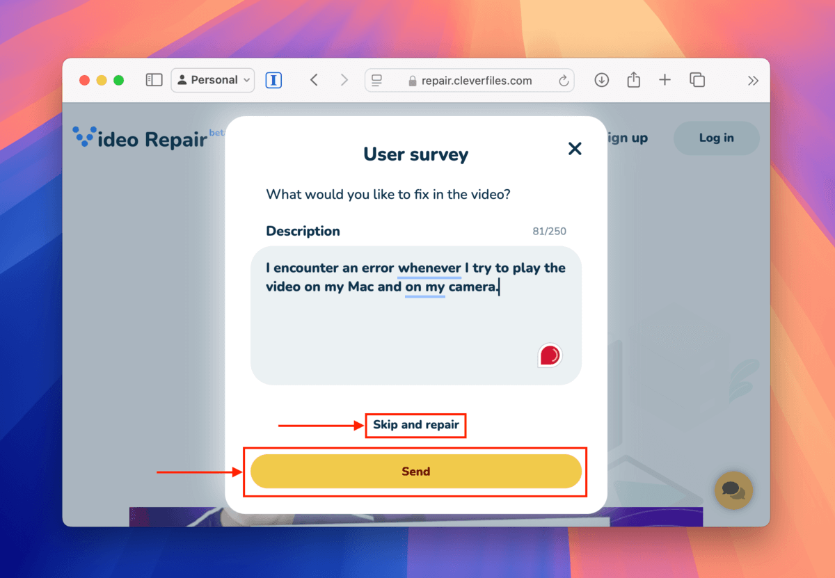 Clever Online Video Repair corruption survey