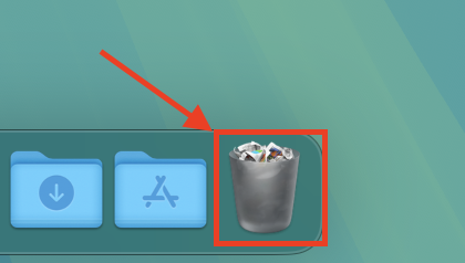 Trash folder icon on Mac dock