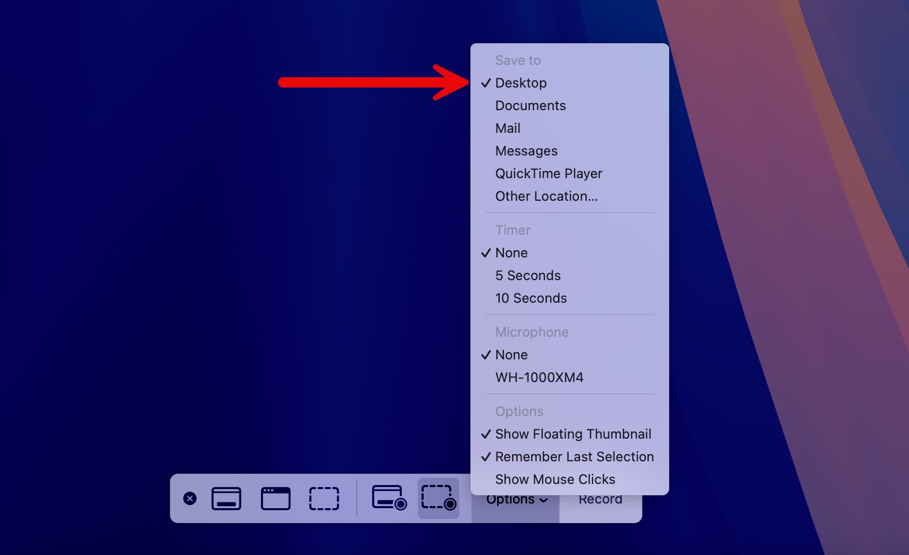 screen recording default save location