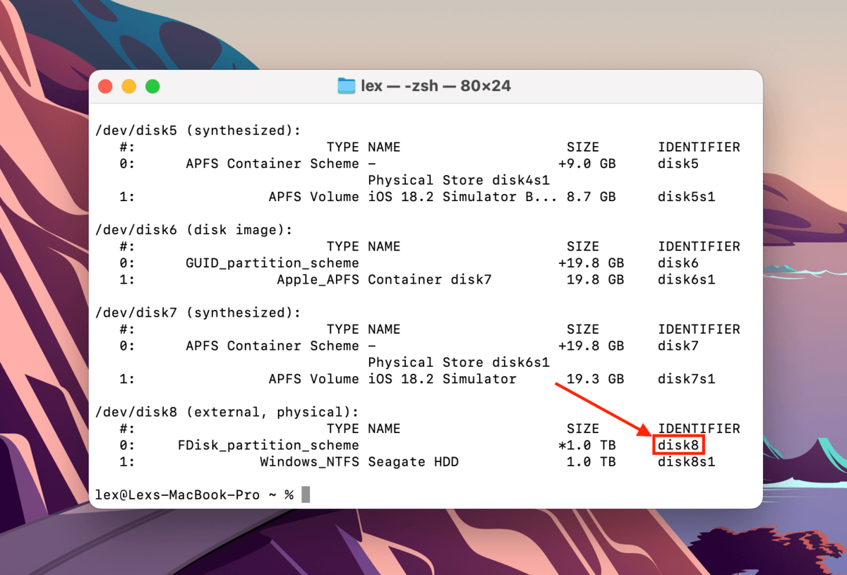 HDD Identifier in Diskutil list tool