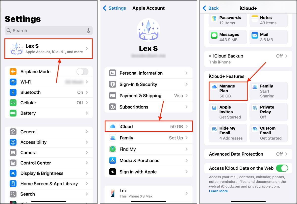 Upgrading iPhone storage to iCloud+