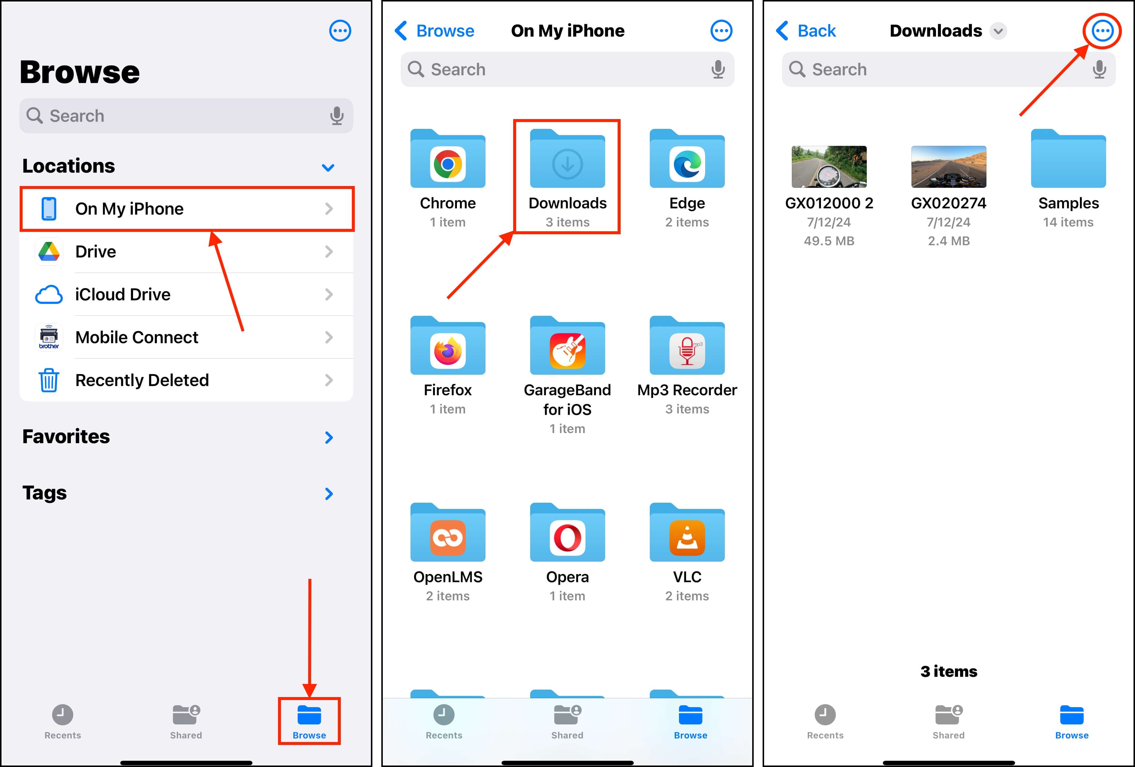 downloads folder in Files app