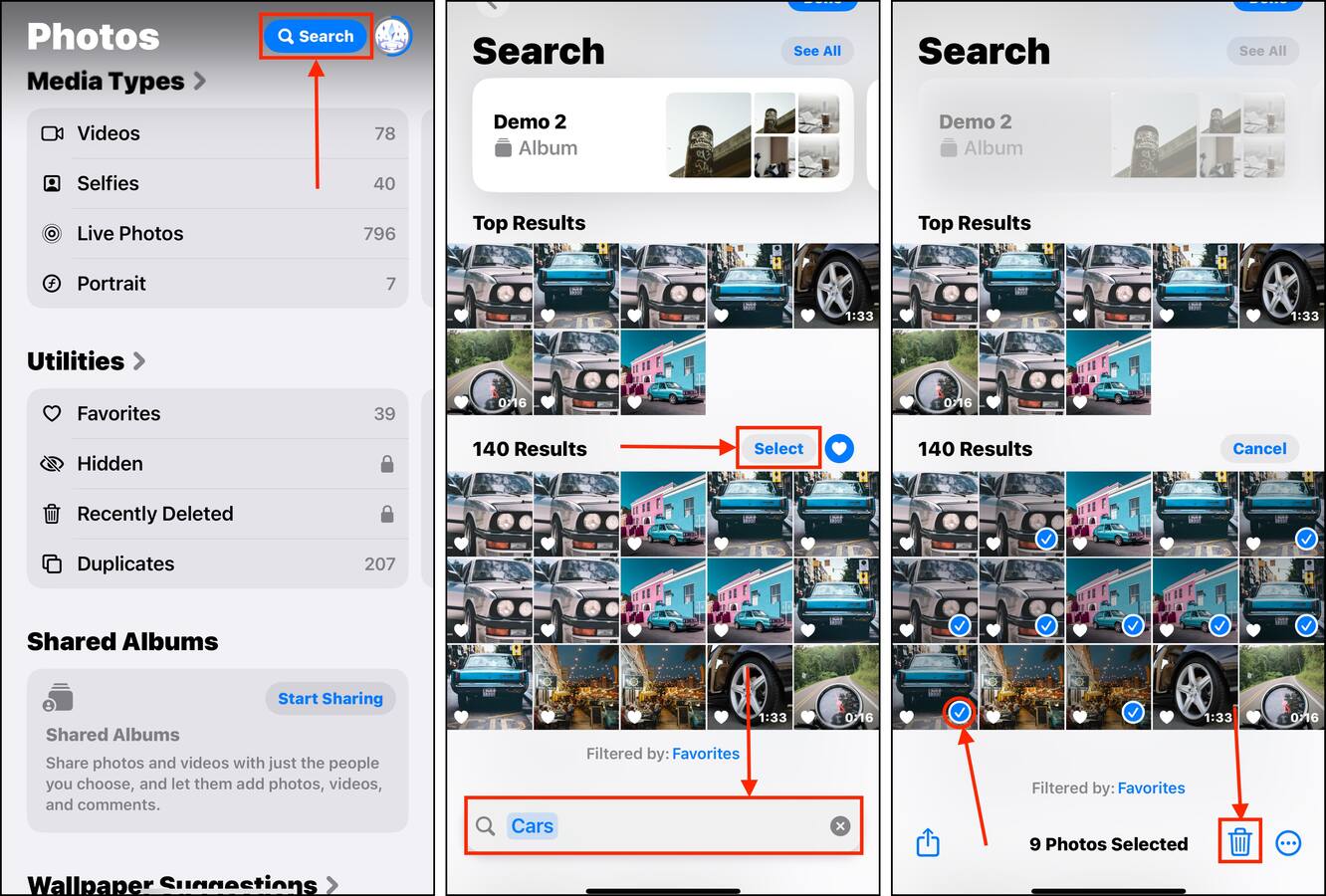 Utilizing the Photos app's advanced search tool to find similar and duplicate photos