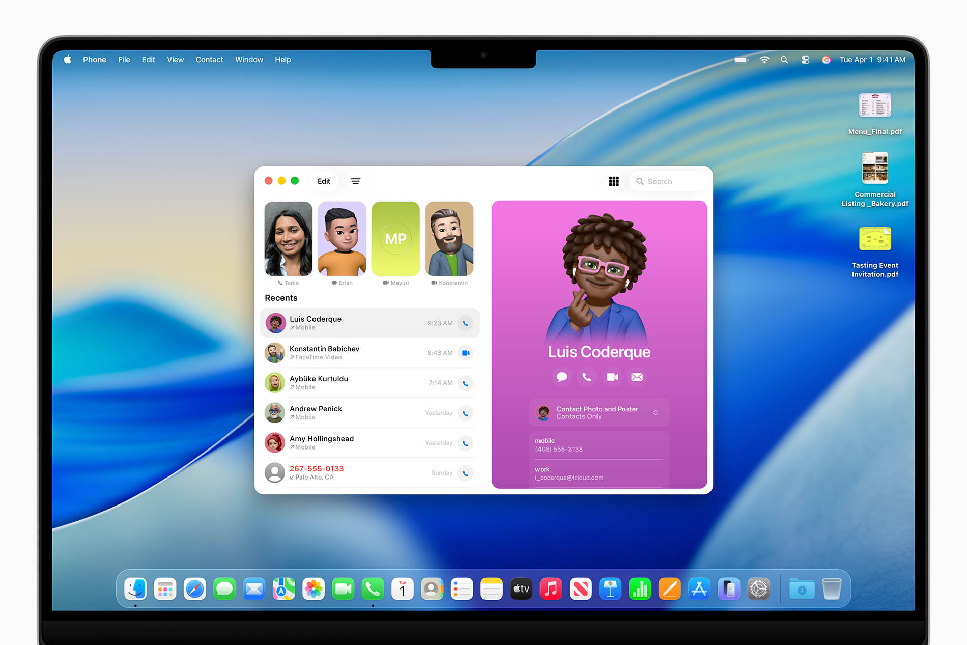new design phone app macOS 26