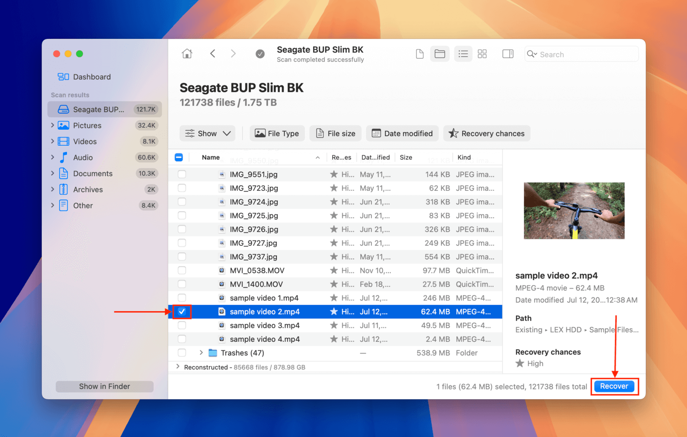 Selecting files I want Disk Drill to recover