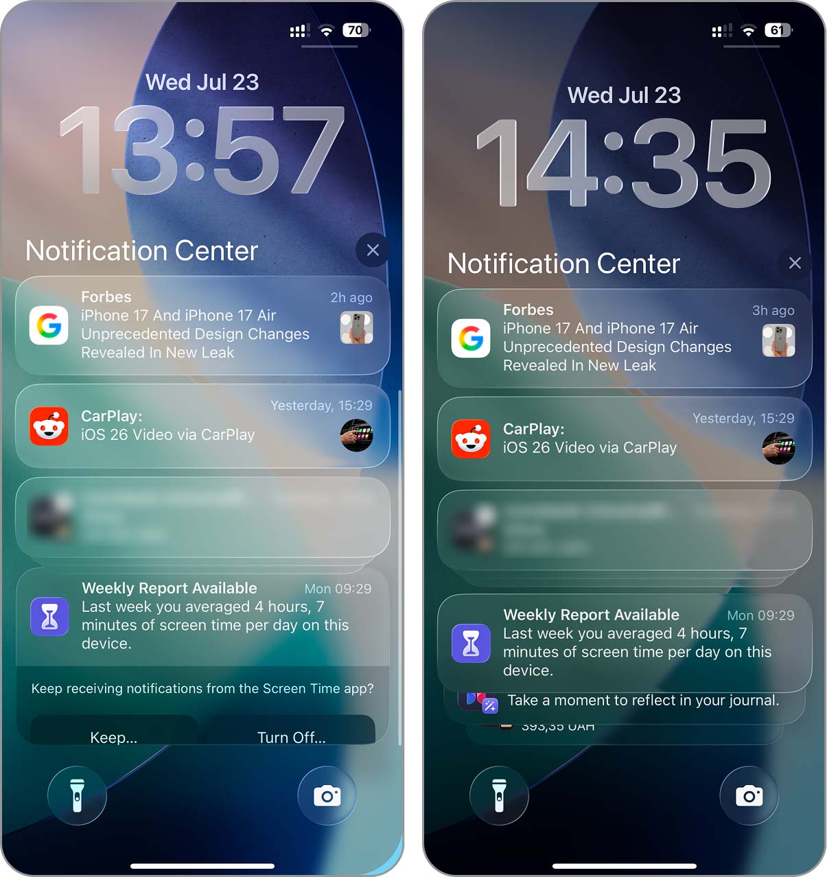 notification in beta 4