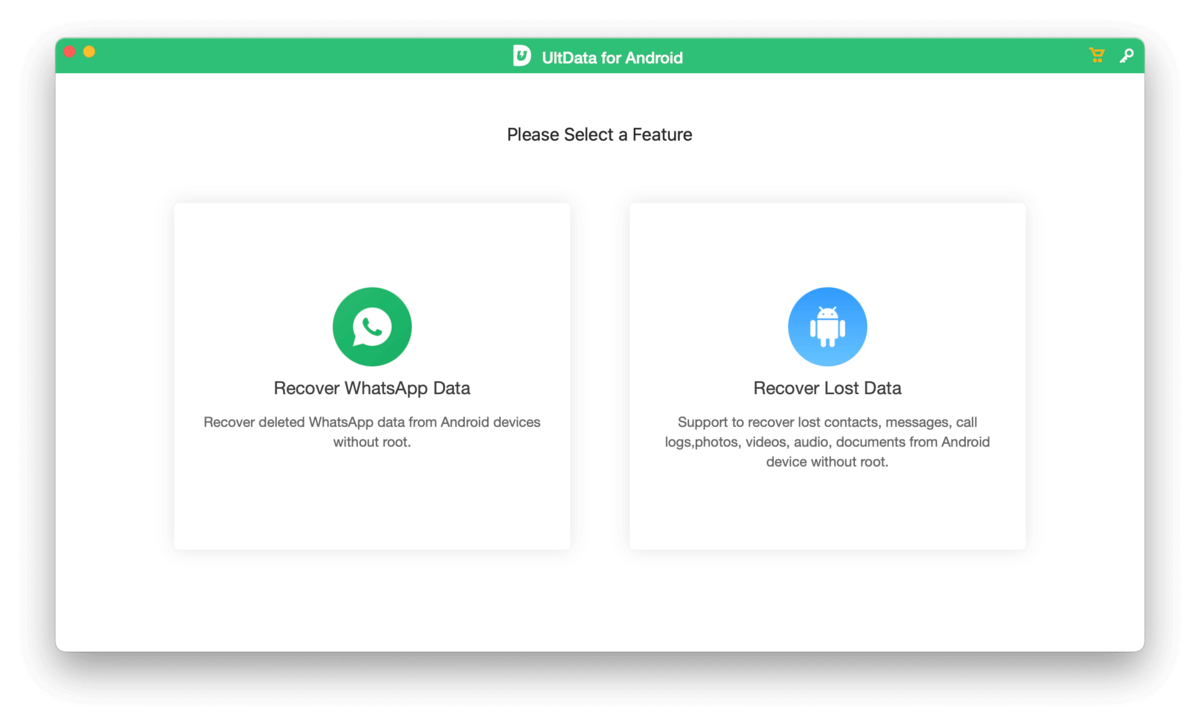 feature selection window in Tenorshare UltData