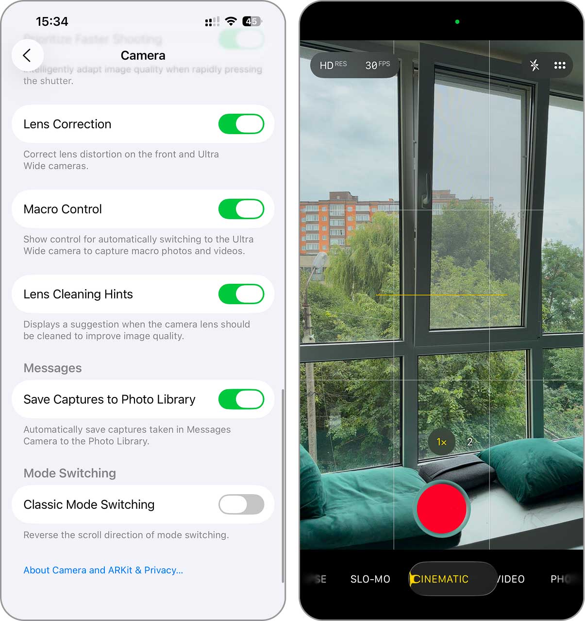 camera settings ios 26 beta 5