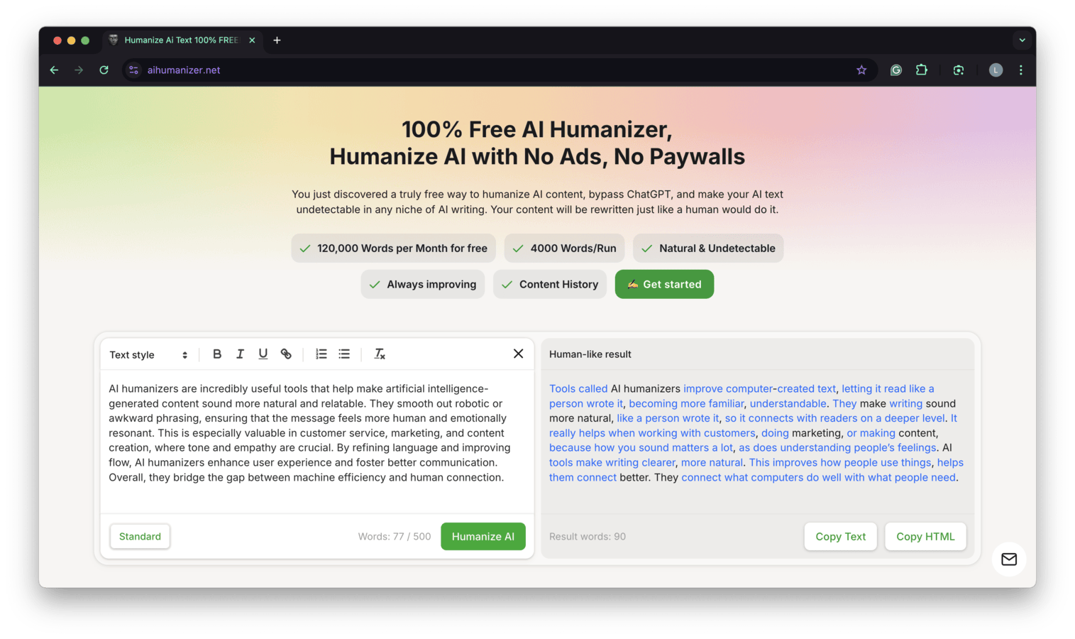 Clever AI Harmonizer website homepage