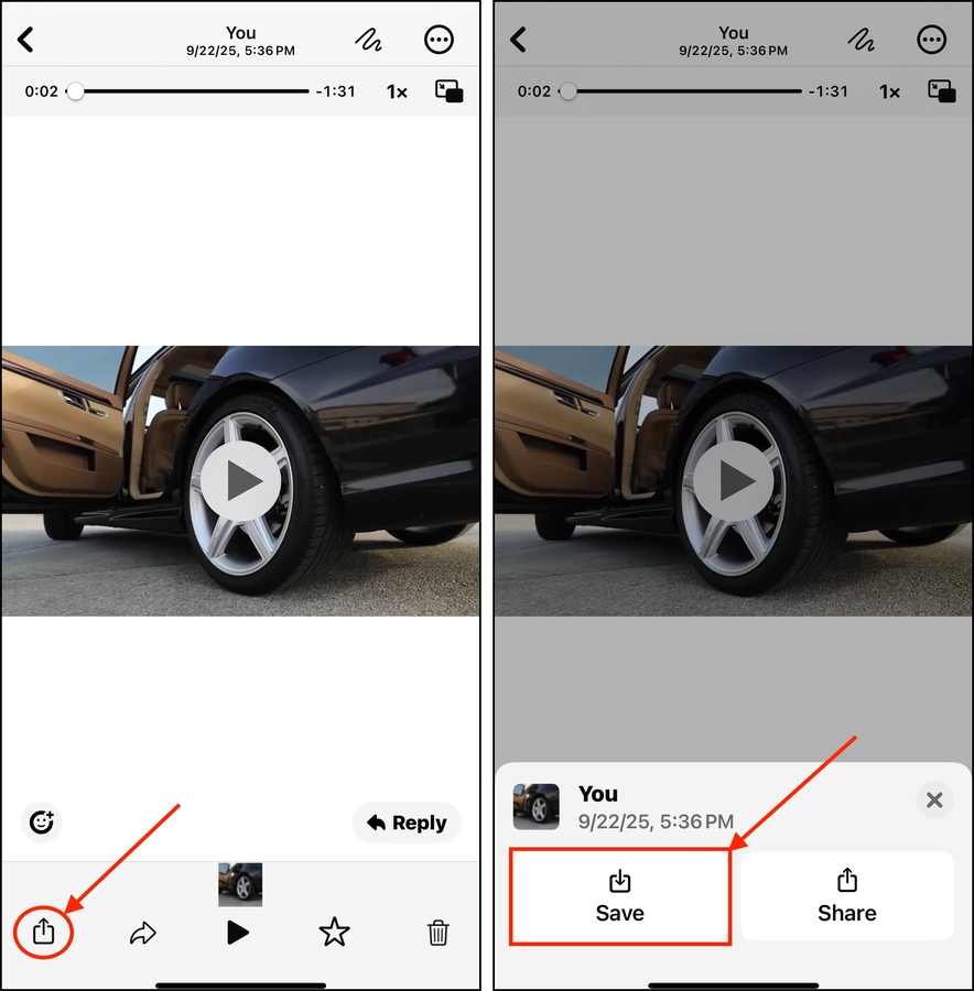 Saving a WhatsApp video to library