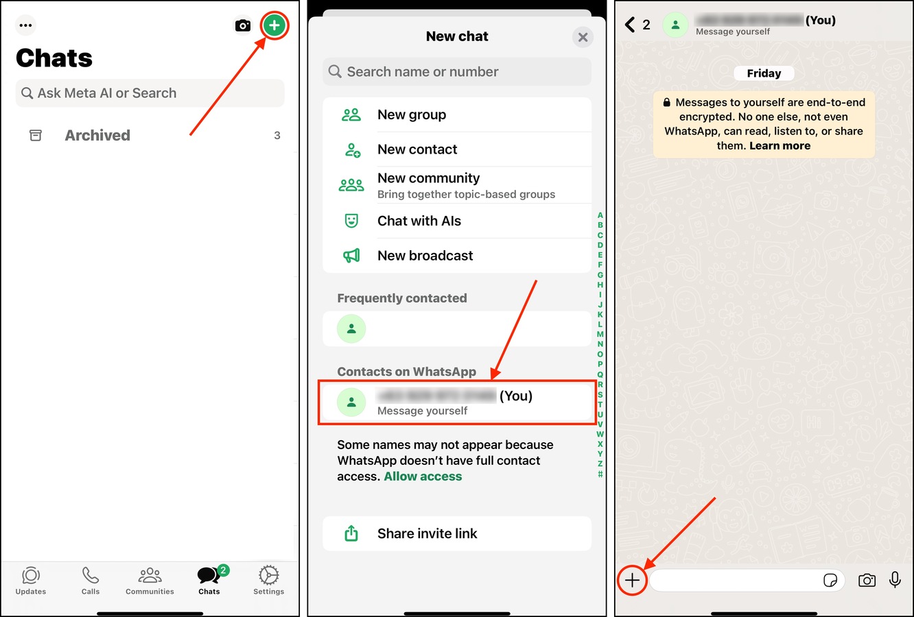 Opening a chat window in WhatsApp
