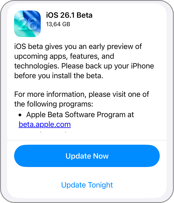 ios beta 26.1 beta