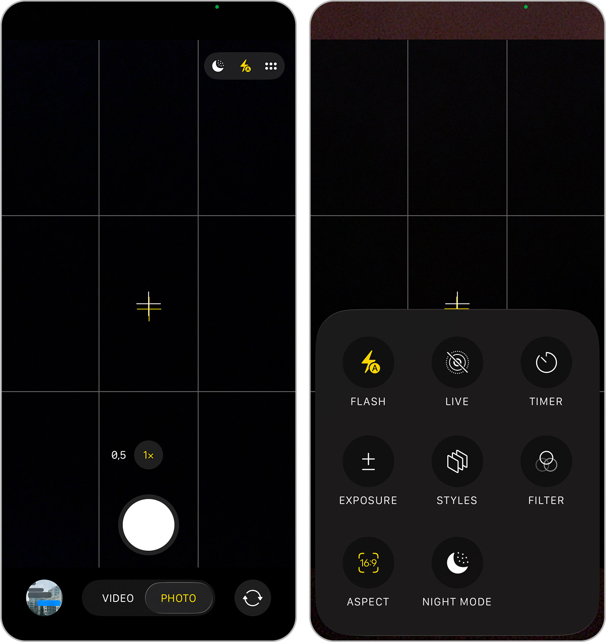 changed camera UI