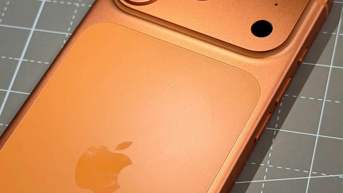 scratches on orange iphone
