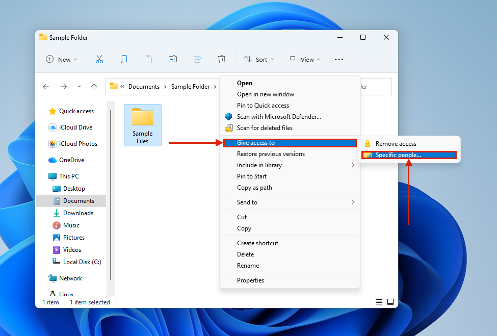 Access Options in File Explorer's context menu