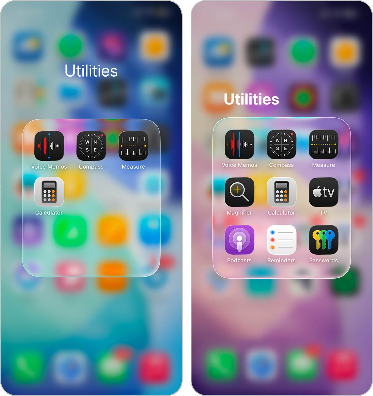 folder names on home screen