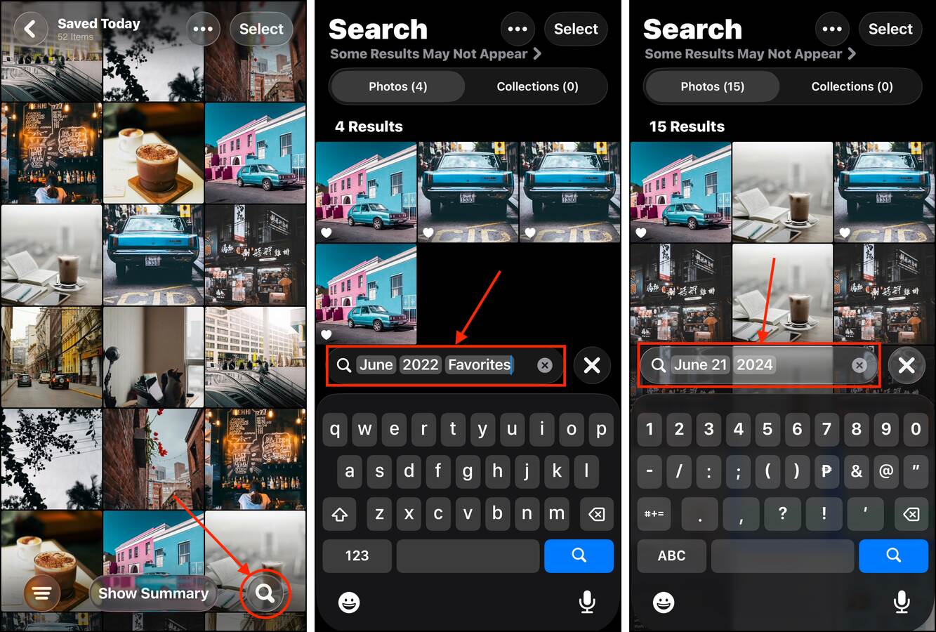Finding similars using the Search tool in the Photos app