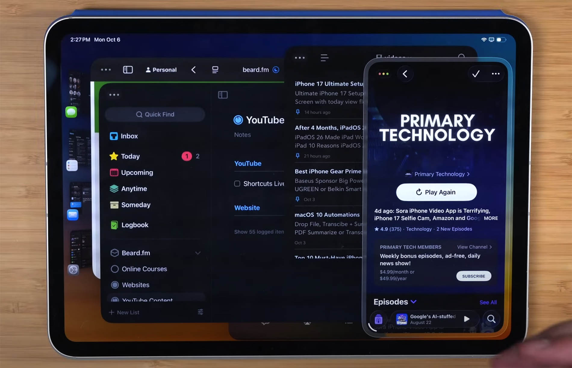 ipadOS slide over option