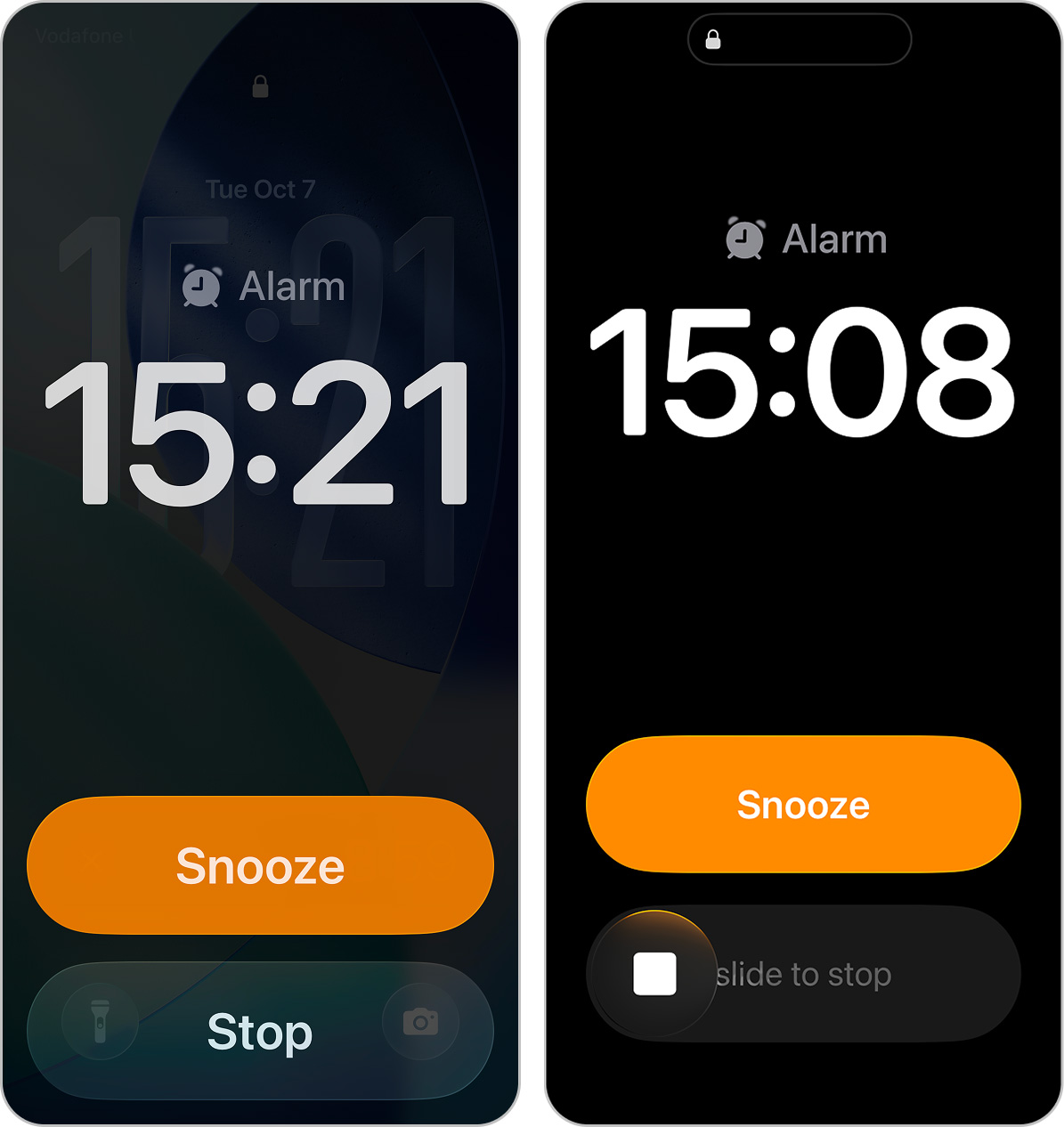 alarm on lock screen 